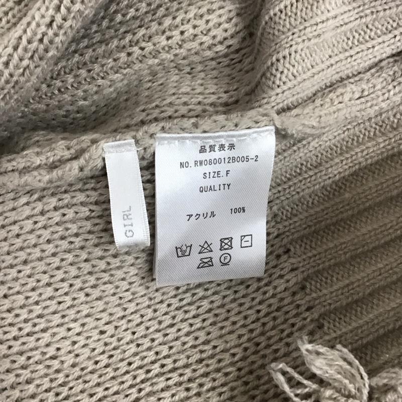 レトロガール RETRO GIRL カーディガン 長袖 RW080012B005-2 2WAYダメージニット 前後着 FREE 無地 灰 / グレー /  レディース USED 古着 中古 10119589