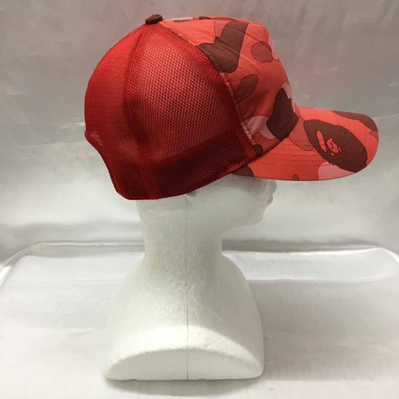 アベイシングエイプ A BATHING APE 帽子 キャップ メッシュ カモ柄 FREE カモフラージュ柄・迷彩 赤 / レッド /  メンズ USED 古着 中古 10109197