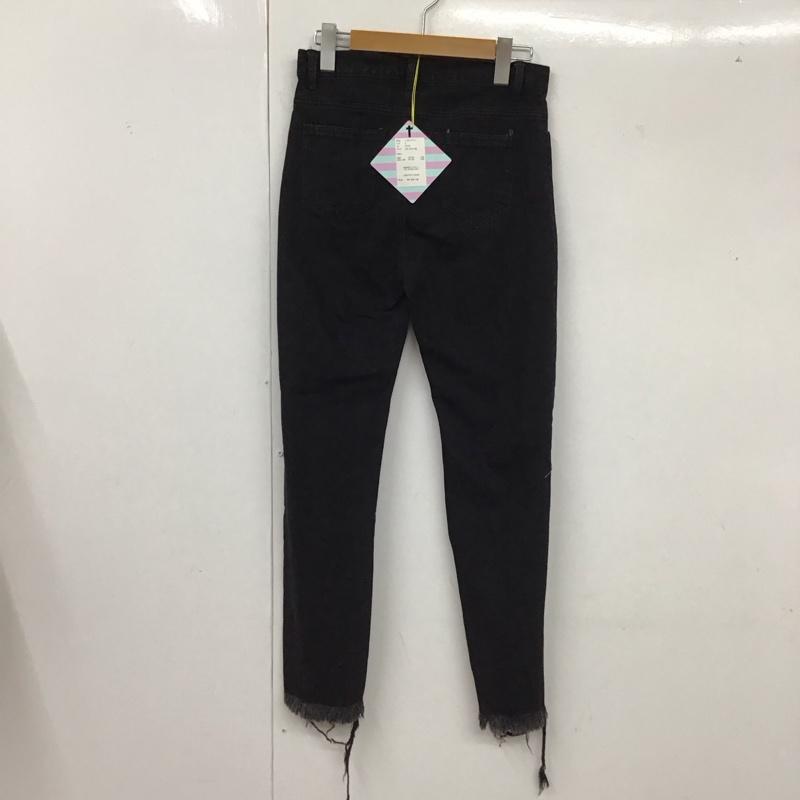 リルリリー lilLilly パンツ デニム、ジーンズ L18SS-PT201 デニムパンツ ダメージパンツ S 無地 黒 / ブラック /  レディース USED 古着 中古 10117417