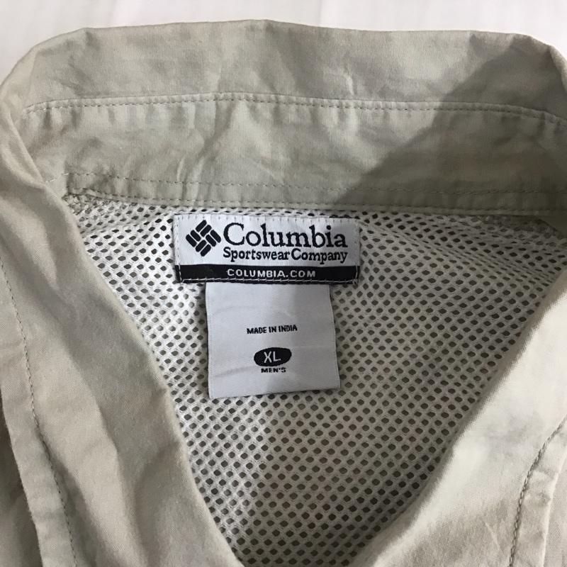 コロンビア Columbia シャツ、ブラウス 長袖 長袖シャツ カラーシャツ ポケットシャツ 長袖カットソー XL ロゴ、文字 灰 / グレー /  メンズ USED 古着 中古 10119939