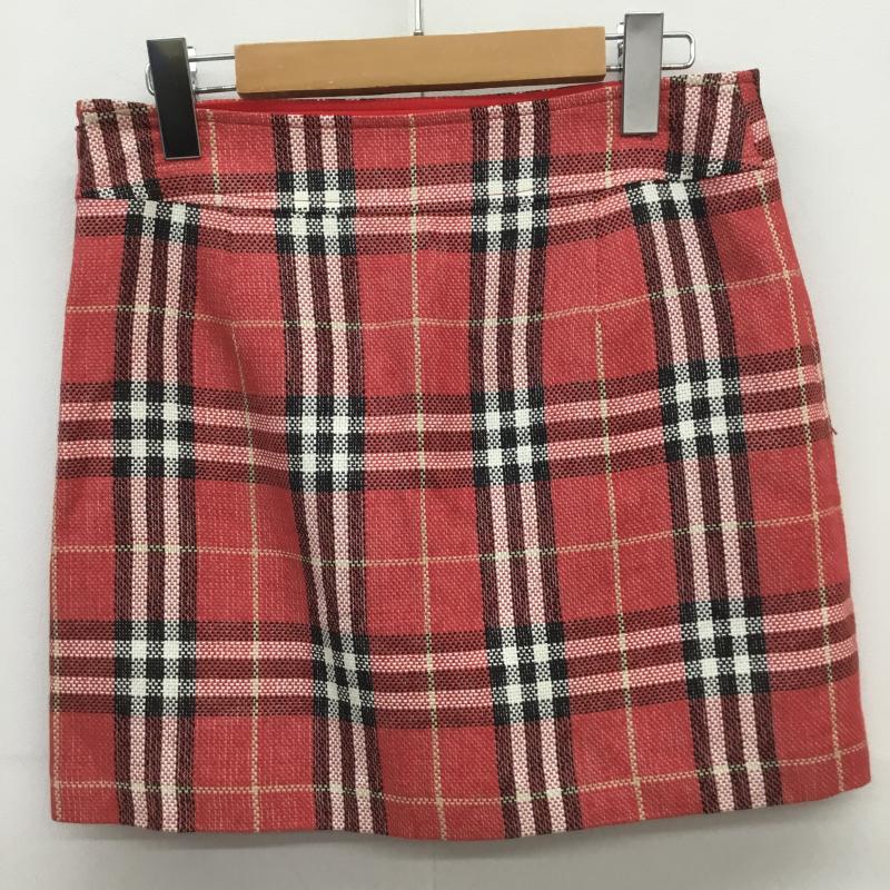 バーバリー BURBERRY スカート ミニスカート 38 チェック 赤 / レッド /  レディース USED 古着 中古 10110714
