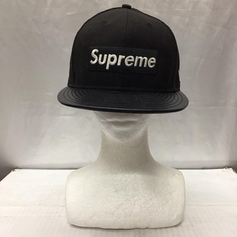 シュプリーム Supreme 帽子 キャップ NEW ERA 12AW レザーバイザー ボックスロゴ ロゴ、文字 黒 / ブラック /  メンズ USED 古着 中古 10114538