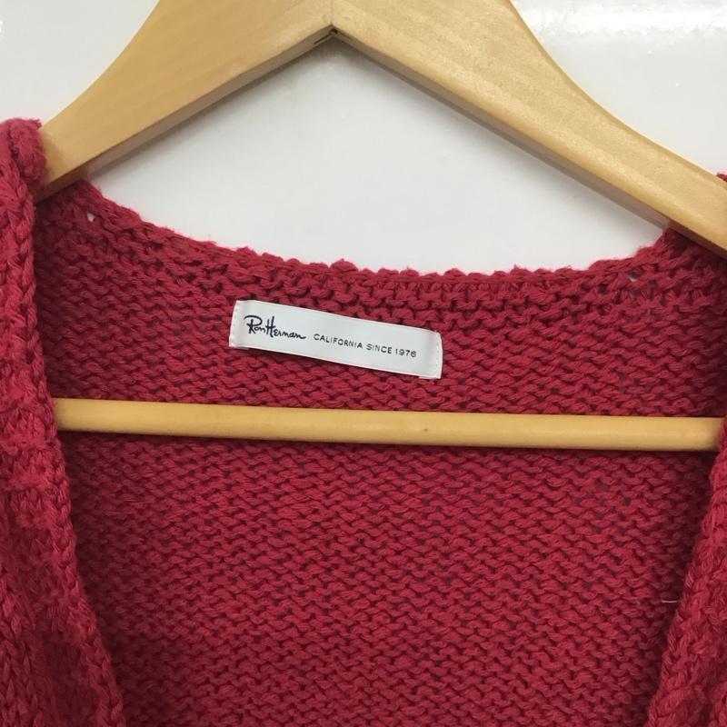 ロンハーマン RonHerman×Wrangler カーディガン 長袖 長袖ニットカーディガン ジップアップ S 無地 赤 / レッド /  メンズ USED 古着 中古 10141460