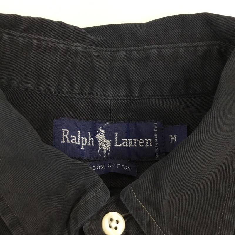 ラルフローレン RALPHLAUREN シャツ、ブラウス 長袖 長袖シャツ カラーシャツ 長袖カットソー M ロゴ、文字 黒 / ブラック /  メンズ USED 古着 中古 10115767