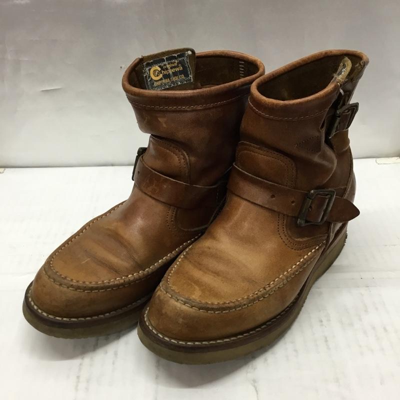 チペワ Chippewa ブーツ エンジニアブーツ L97880 レザー ロゴ、文字 茶 / ブラウン /  メンズ USED 古着 中古 10106646