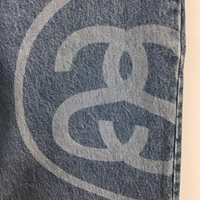 ステューシー STUSSY パンツ デニム、ジーンズ sslinkbigoljean ssリンク デニムジーンズ ワイドパンツ 28インチ プリント インディゴ / インディゴ /  メンズ USED 古着 中古 10119124