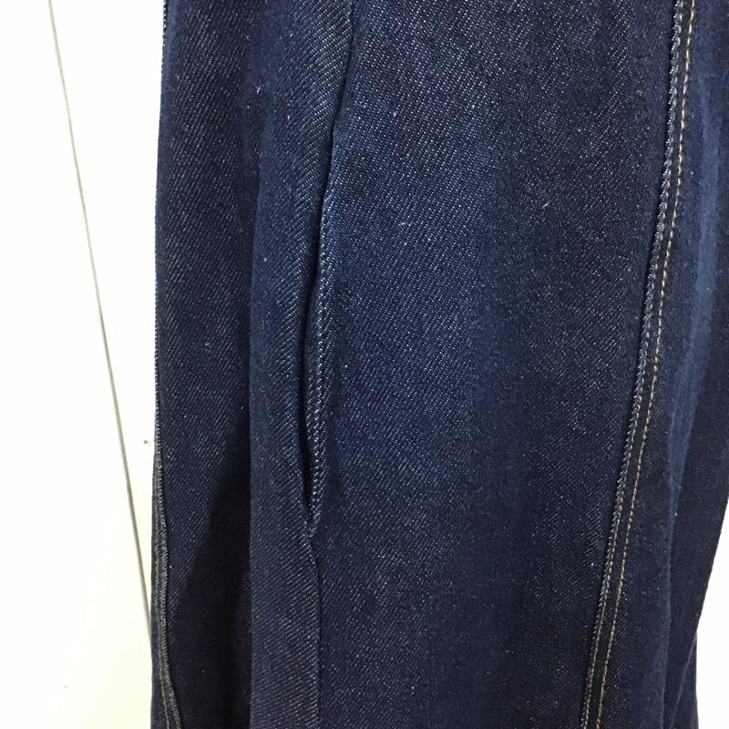 ザラ ZARA ワンピース ロングスカート デニムワンピース 半袖ワンピース フレアワンピース ミニワンピース XS 無地 インディゴ / インディゴ /  レディース USED 古着 中古 10123921