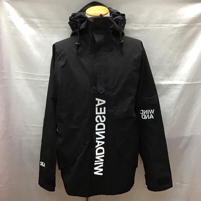 ウィンダンシー WIND AND SEA ジャケット、上着 ジャンパー、ブルゾン wds-jk-13 WATERPROOFPARKA マウンテンパーカ ジップアップジャケット アウター L ロゴ、文字 黒 / ブラック /  メンズ USED 古着 中古 10113570