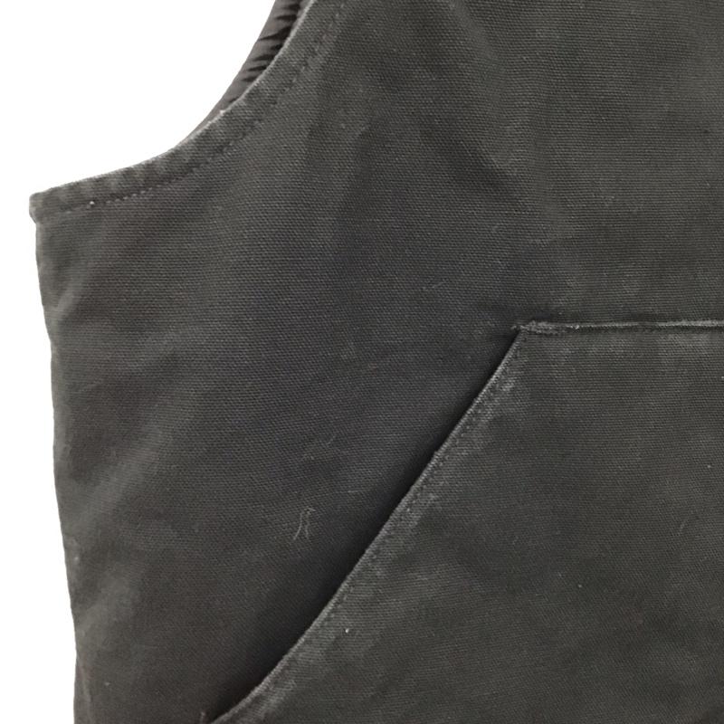 カーハート Carhartt ベスト ベスト ジップアップベスト ノースリーブカットソー アウター XL ロゴ、文字 ダークグレー / ダークグレー /  メンズ USED 古着 中古 10150663