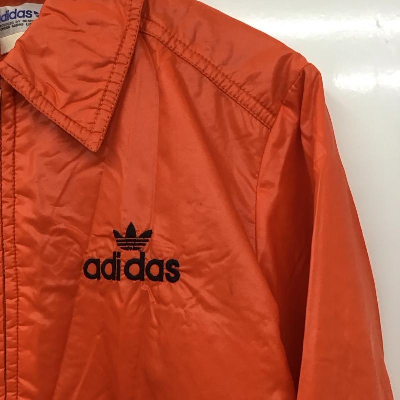 アディダス adidas ジャケット、上着 ジャケット、ブレザー ジップアップジャケット ナイロンジャケット アウター ロゴ、文字 橙 / オレンジ /  メンズ USED 古着 中古 10130721