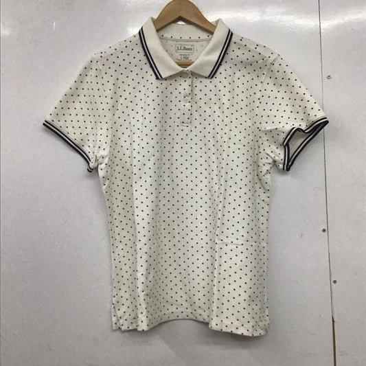 エルエルビーン L.L.Bean ポロシャツ 半袖 L ドット 白 / ホワイト /  レディース USED 古着 中古 10146310