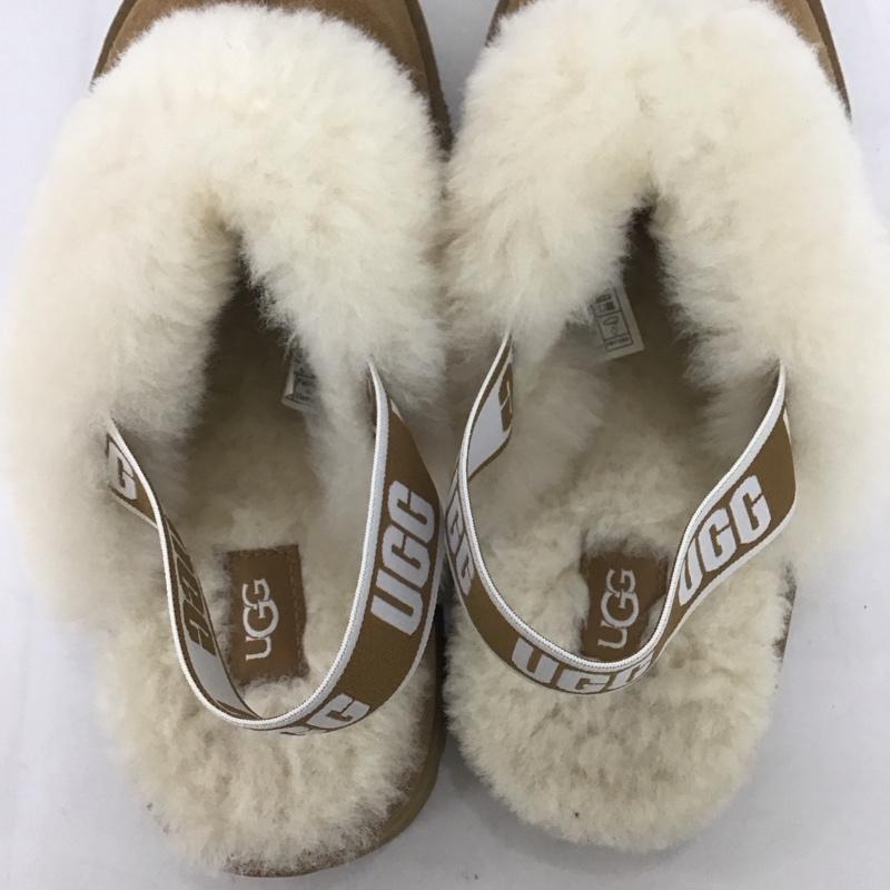 アグ UGG サンダル サンダル 1130395K ファンケット 24.5cm 箱有 24.5cm ロゴ、文字 ベージュ / ベージュ /  レディース USED 古着 中古 10126342