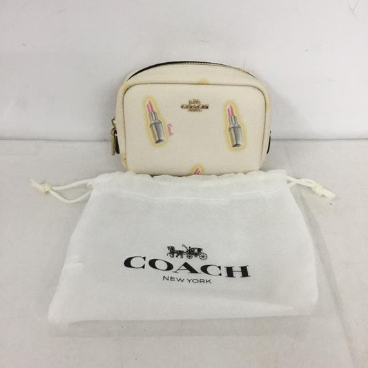 コーチ COACH ポーチ ポーチ リップ柄 ラウンドファスナー 総柄 マルチカラー / マルチカラー /  レディース USED 古着 中古 10138843