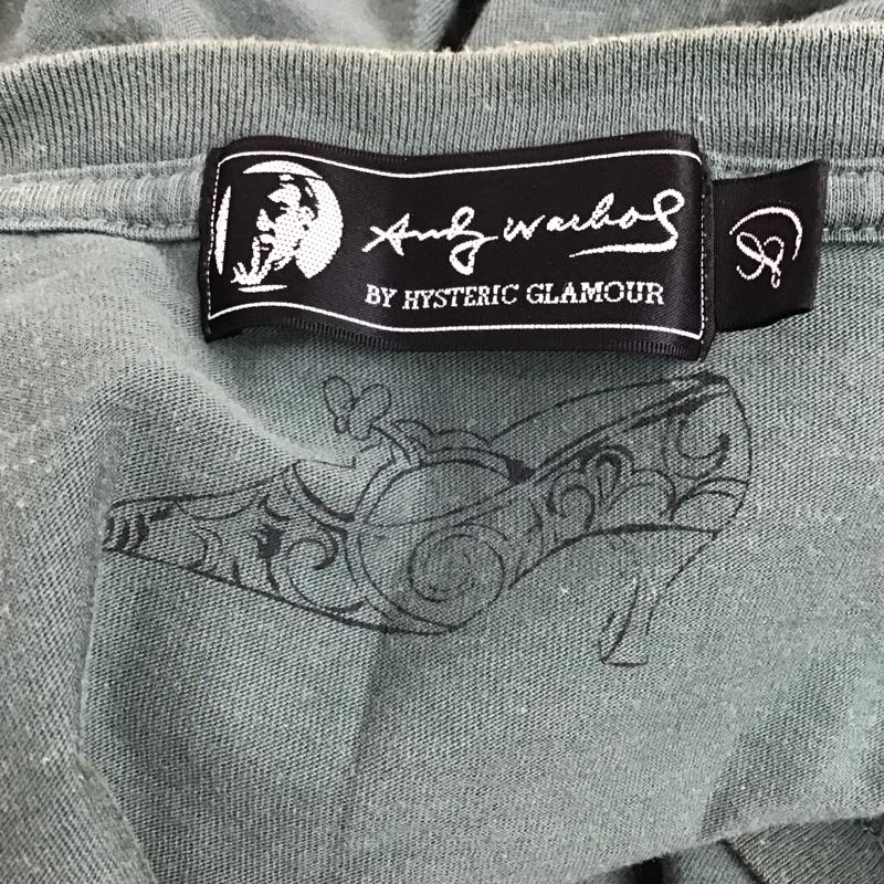ヒステリックグラマー HYSTERIC GLAMOUR Tシャツ 半袖 半袖カットソー プリントTシャツ Vネックカットソー L プリント 緑 / グリーン /  メンズ USED 古着 中古 10124351