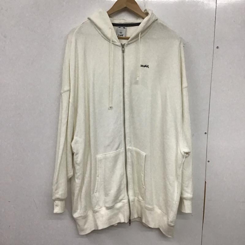 エックスガール X-girl パーカー 長袖 無地 白 / ホワイト /  レディース USED 古着 中古 10140014