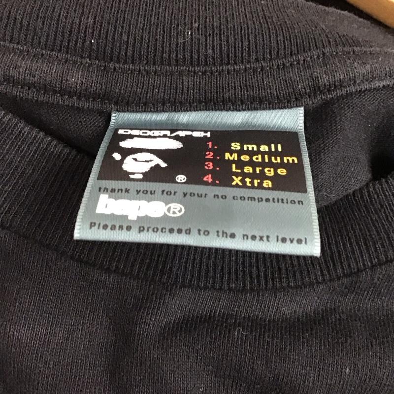 ベイプ BAPE Tシャツ 半袖 半袖カットソー プリントTシャツ クルーネックカットソー S ロゴ、文字 黒 / ブラック /  メンズ USED 古着 中古 10130271