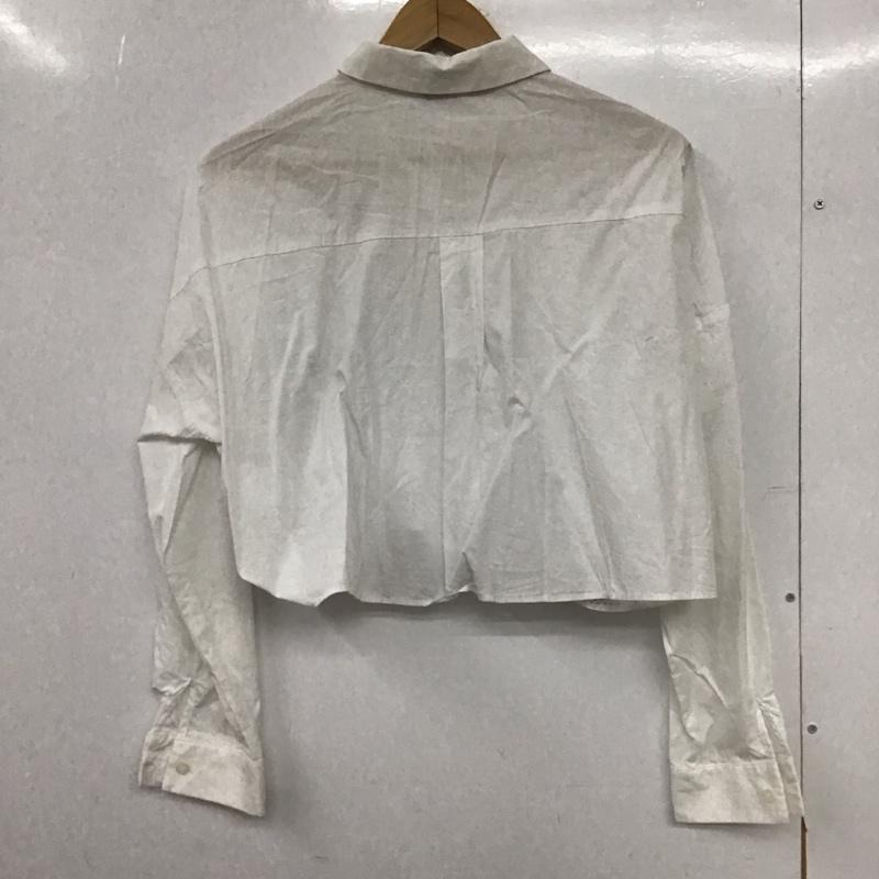 ザラ ZARA シャツ、ブラウス 長袖 8517 379 250 ショート丈 クロップド丈 ラインストーン L  白 / ホワイト /  レディース USED 古着 中古 10149501