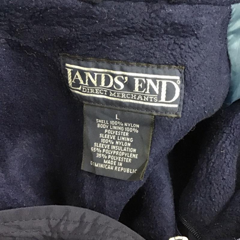 ランズエンド LANDS END ジャケット、上着 ジャンパー、ブルゾン ジップアップジャケット ジャンパー ジャケット カジュアルジャケット アウター L ロゴ、文字 紺 / ネイビー /  メンズ USED 古着 中古 10116001