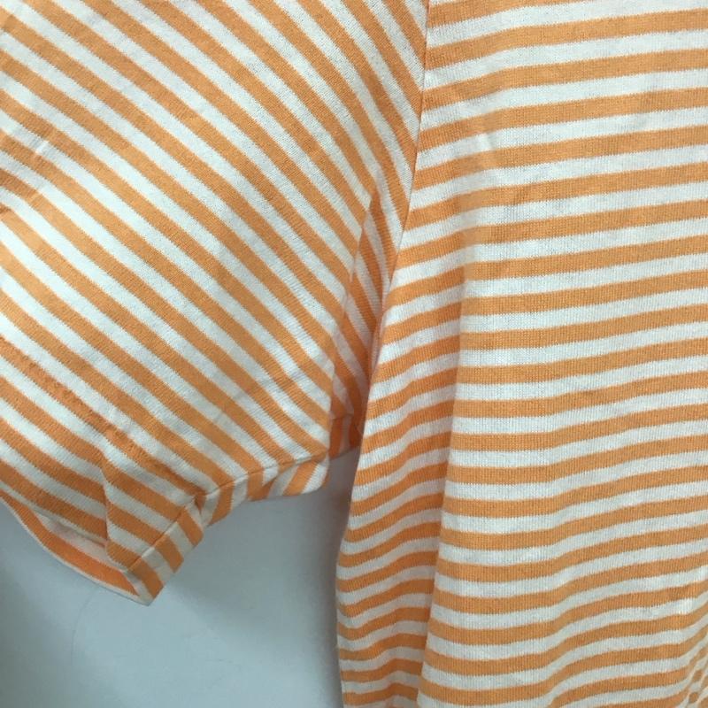 ポロバイラルフローレン Polo by RALPH LAUREN ポロシャツ 半袖 半袖ポロシャツ 半袖カットソー カラーシャツ M ボーダー柄 白 / ホワイト / X 橙 / オレンジ /  メンズ USED 古着 中古 10129490