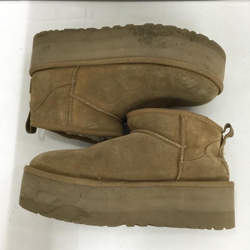 アグ UGG ブーツ ショートブーツ 1135092 クラシック ウルトラ ミニ プラットフォーム 厚底 26cm 26.0cm ロゴ、文字 ベージュ / ベージュ /  メンズ USED 古着 中古 10147130