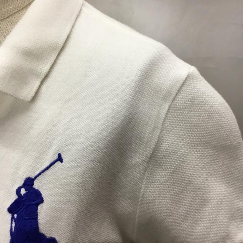 ラルフローレン RALPHLAUREN ポロシャツ 半袖 半袖ポロシャツ カラーシャツ 半袖カットソー M ロゴ、文字 白 / ホワイト /  レディース USED 古着 中古 10115787