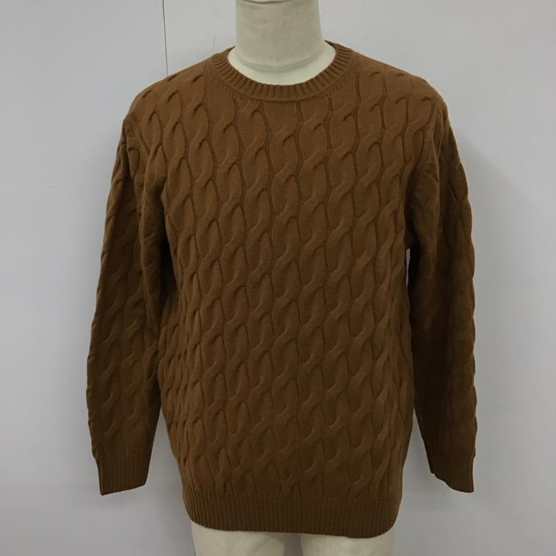 トゥモローランドトリコ TOMORROWLAND tricot ニット、セーター 長袖 63-02-15-02004 ラムウール ケーブル クルーネック タグ付き M  キャメル / キャメル /  メンズ USED 古着 中古 10118340