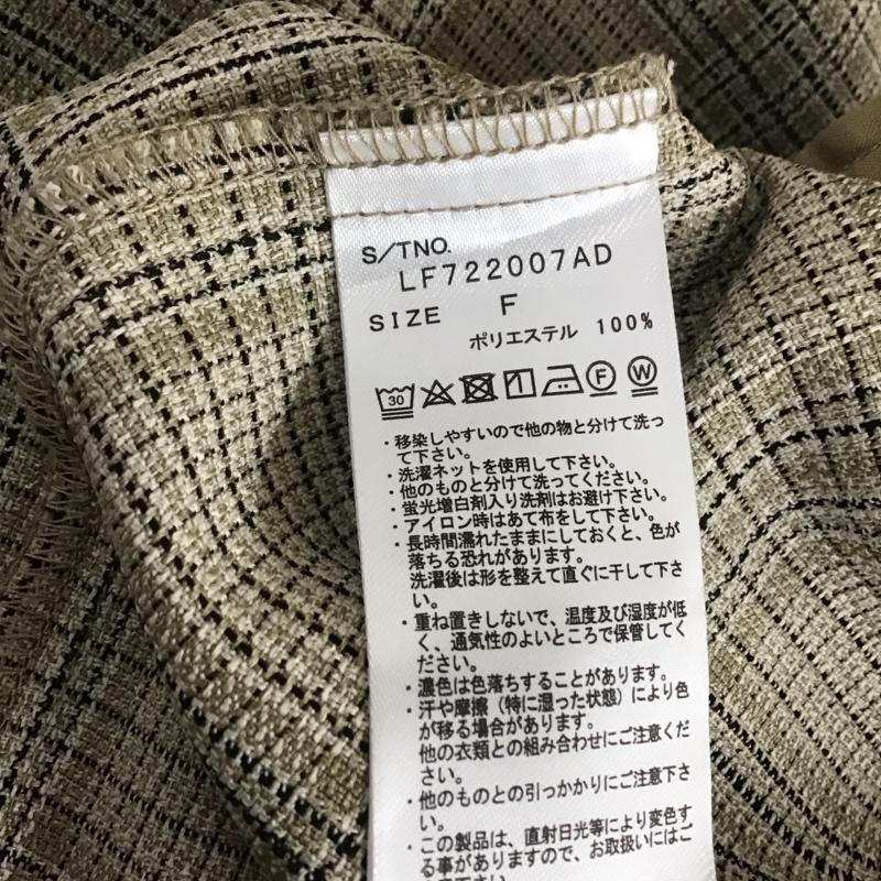 ローリーズファーム LOWRYS FARM ベスト ベスト LF722007AD バスケット機能ベスト FREE チェック ベージュ / ベージュ / X 黒 / ブラック / X 白 / ホワイト /  レディース USED 古着 中古 10109520