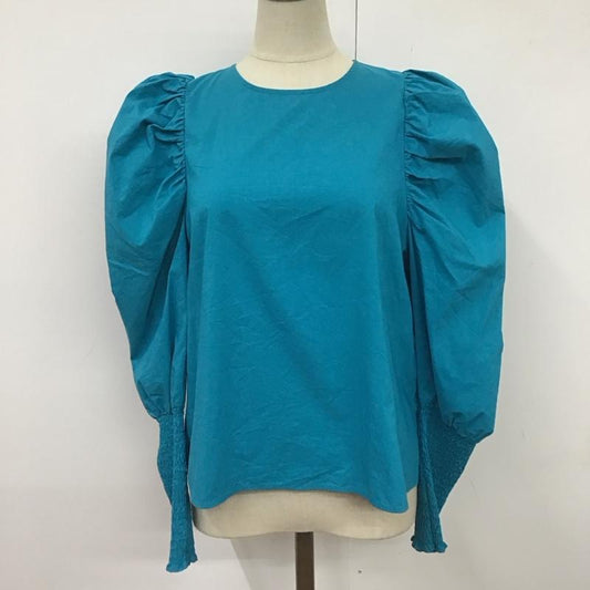 ザラ ZARA カットソー 長袖 長袖カットソー クルーネックカットソー ロングスリーブカットソー M 無地 青 / ブルー /  レディース USED 古着 中古 10116419
