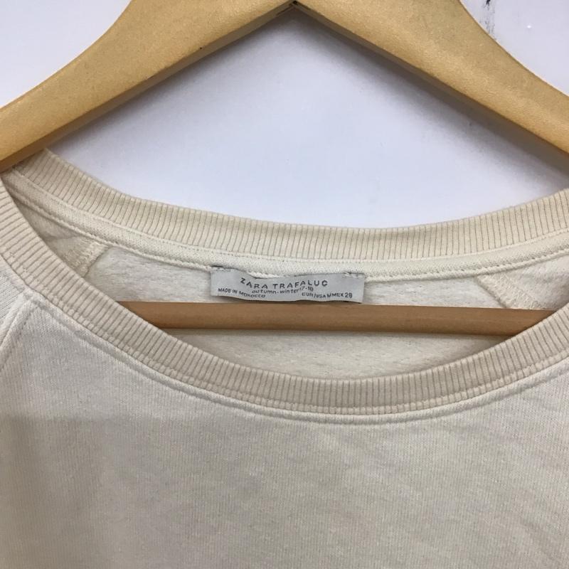 ザラ ZARA TRAFALUC トレーナー 長袖 長袖トレーナー スウェット クルーネック プルオーバー M プリント アイボリー / アイボリー /  レディース USED 古着 中古 10136099