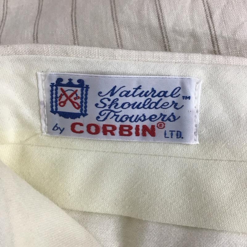 古着 USED パンツ スラックス スラックス ワイドパンツ カジュアルパンツ ストレートパンツ ストライプパンツ 80s ストライプ ベージュ / ベージュ /  メンズ USED 古着 中古 10106566