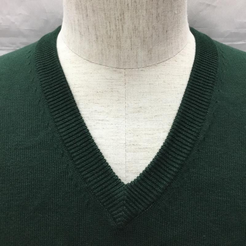 ブルックスブラザーズ BROOKS BROTHERS ニット、セーター 長袖 Vネック コットン M 無地 緑 / グリーン /  メンズ USED 古着 中古 10111589