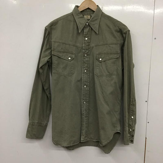 ウエアハウス WAREHOUSE シャツ、ブラウス 長袖 長袖シャツ 無地シャツ カラーシャツ ミリタリーシャツ 無地 カーキ / カーキ /  メンズ USED 古着 中古 10136559