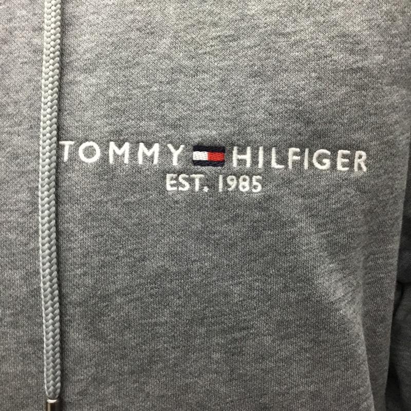 トミーヒルフィガー TOMMY HILFIGER パーカー 長袖 ジップアップパーカー 長袖パーカー 裏地ボアパーカー M ロゴ、文字 灰 / グレー /  メンズ USED 古着 中古 10121686