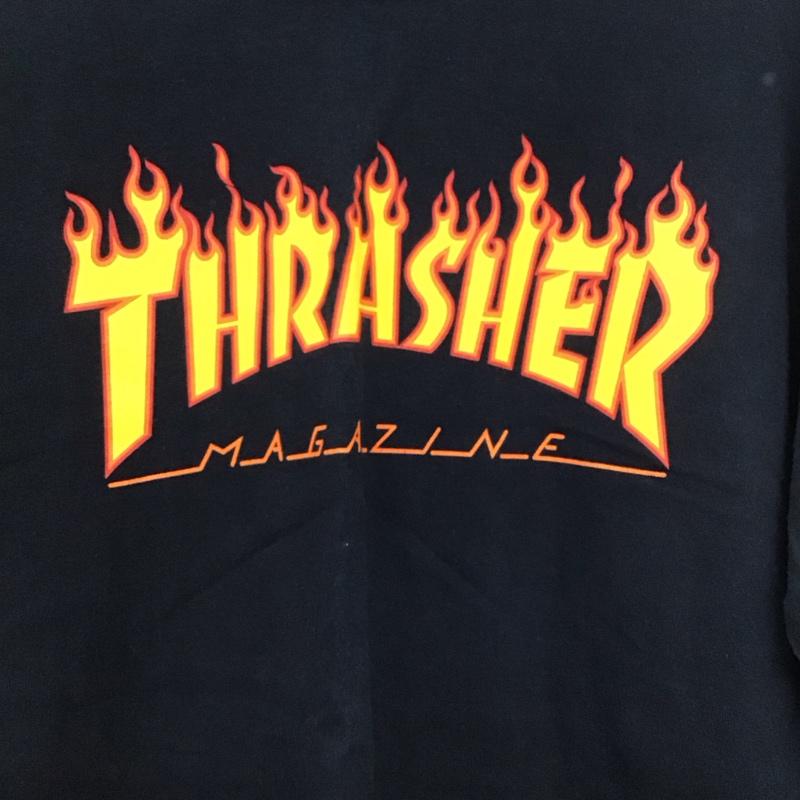 スラッシャー THRASHER カットソー 長袖 長袖カットソー プリントカットソー クルーネック M プリント 紺 / ネイビー /  メンズ USED 古着 中古 10137100