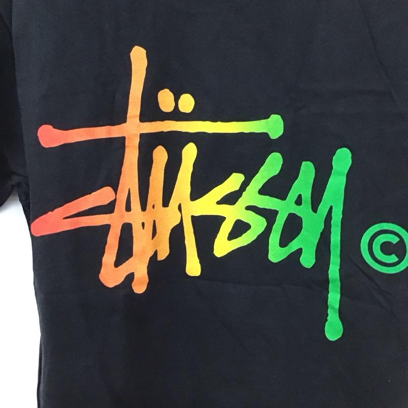 ステューシー STUSSY Tシャツ 半袖 半袖カットソー プリントTシャツ クルーネックカットソー M プリント 黒 / ブラック /  メンズ USED 古着 中古 10128661