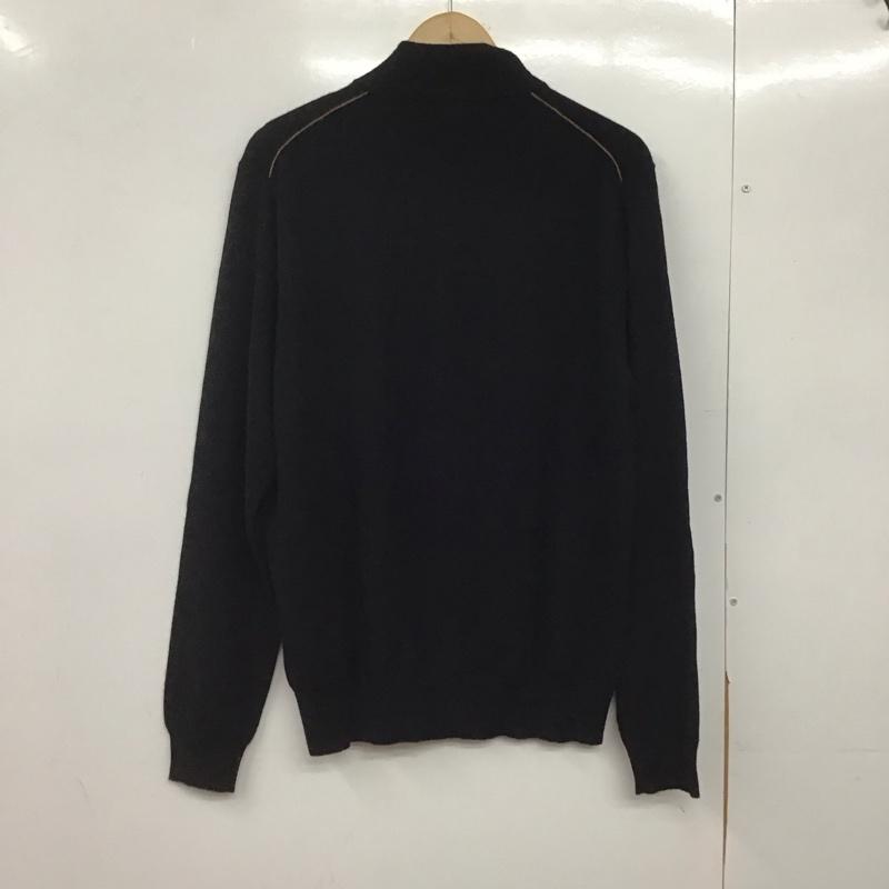 ダンヒル DUNHILL カーディガン 長袖 長袖ニットカーディガン ジップアップニット アウター XL 無地 黒 / ブラック /  メンズ USED 古着 中古 10145260