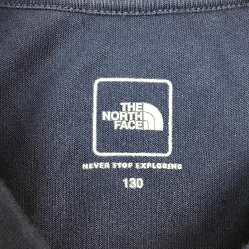 ザノースフェイス THE NORTH FACE Tシャツ 長袖 NTJ82021 ロングスリーブスモールスクエアロゴティー キッズ 130 130cm ロゴ、文字 紺 / ネイビー / X 橙 / オレンジ /  ボーイズ USED 古着 中古 10107442