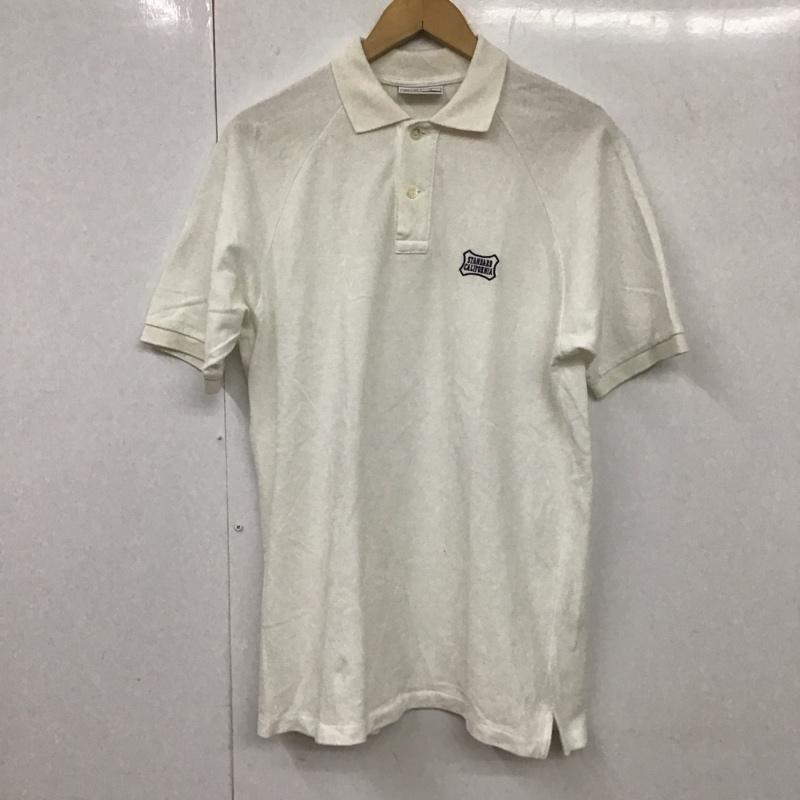 スタンダード カリフォルニア STANDARD CALIFORNIA ポロシャツ 半袖 L 無地 白 / ホワイト /  メンズ USED 古着 中古 10131060