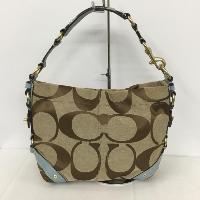 コーチ COACH ハンドバッグ ハンドバッグ 10619 トートバッグ 総柄 茶 / ブラウン / X 水色 / ライトブルー /  レディース USED 古着 中古 10139106