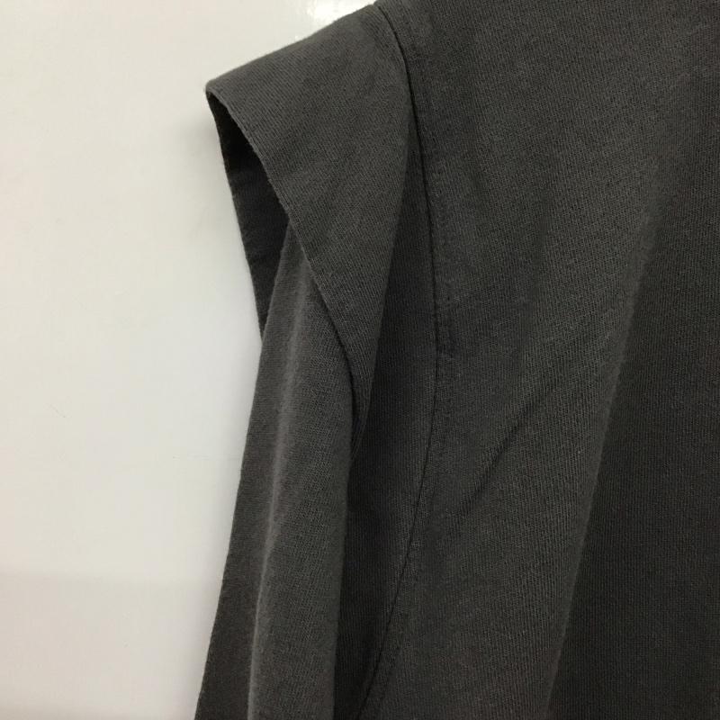 ザラ ZARA ワンピース ひざ丈スカート M ロゴ、文字 X プリント チャコールグレー / チャコールグレー /  レディース USED 古着 中古 10139859