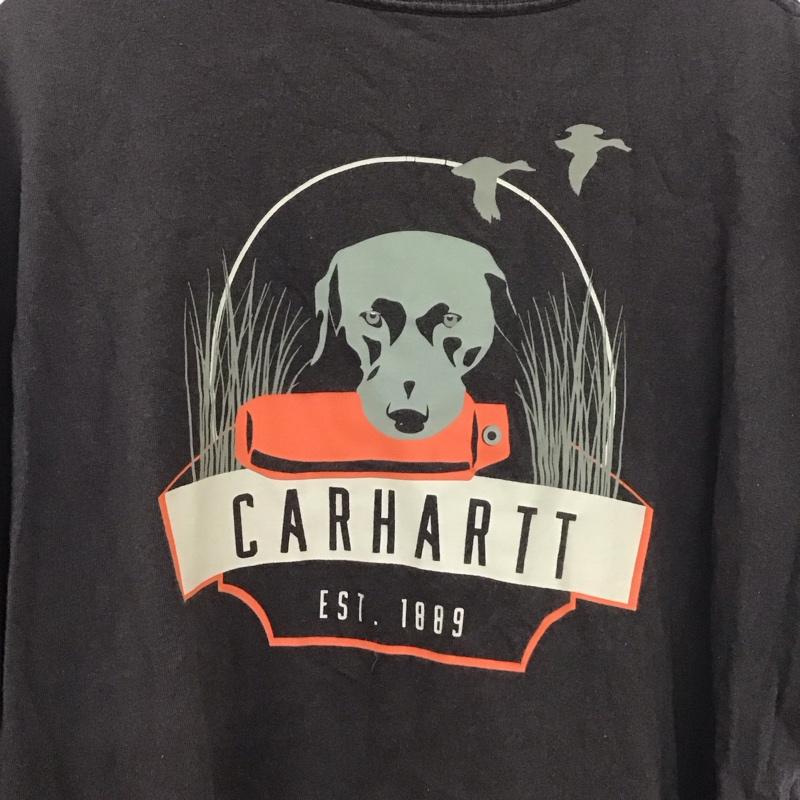 カーハート Carhartt Tシャツ 半袖 半袖カットソー プリントTシャツ クルーネックカットソー L ロゴ、文字 カーキ / カーキ /  メンズ USED 古着 中古 10133230