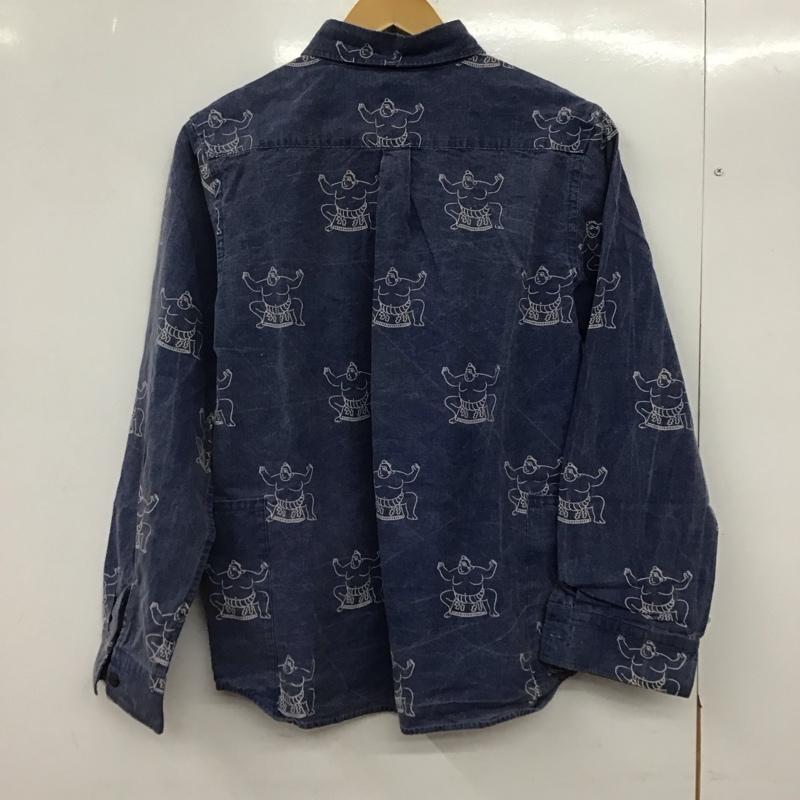 ゴースローキャラバン go slow caravan シャツ、ブラウス 長袖 長袖シャツ デニムシャツ カラーシャツ プリントシャツ 3 プリント インディゴ / インディゴ /  メンズ USED 古着 中古 10145824