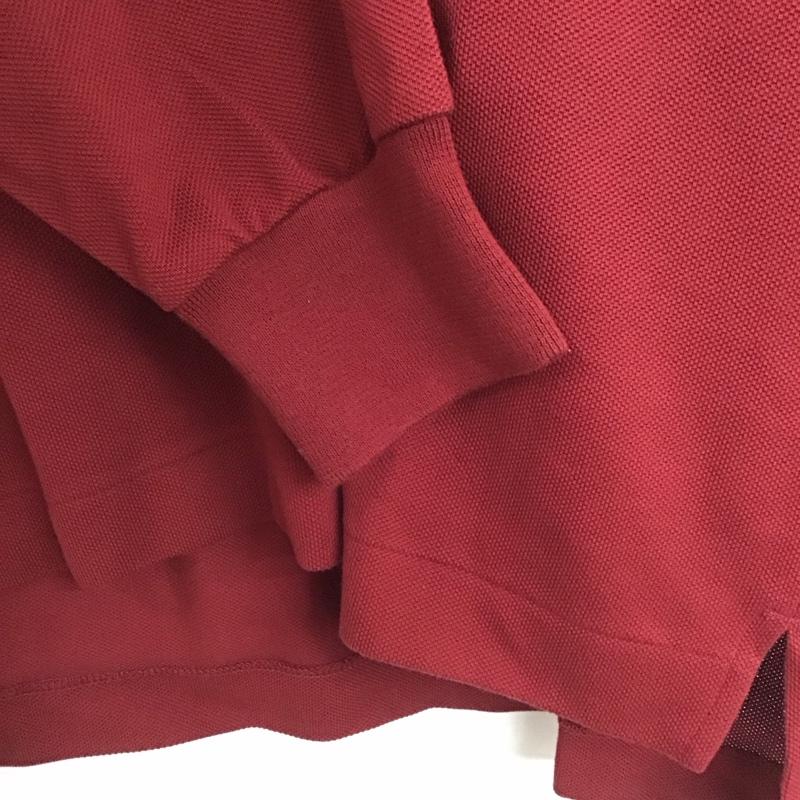 バーバリーロンドン Burberry London ポロシャツ 長袖 長袖ポロシャツ 長袖カットソー カラーシャツ L 無地 えんじ / ワインレッド /  メンズ USED 古着 中古 10145257