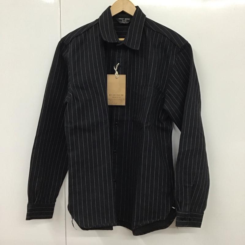ウエストライド WESTRIDE シャツ、ブラウス 長袖 長袖シャツ ストライプシャツ カラーシャツ 厚手 ストライプ 紺 / ネイビー /  メンズ USED 古着 中古 10130494