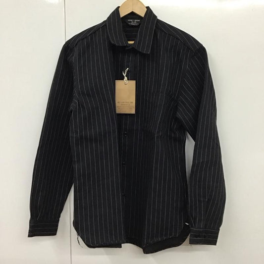 ウエストライド WESTRIDE シャツ、ブラウス 長袖 長袖シャツ ストライプシャツ カラーシャツ 厚手 ストライプ 紺 / ネイビー /  メンズ USED 古着 中古 10130494