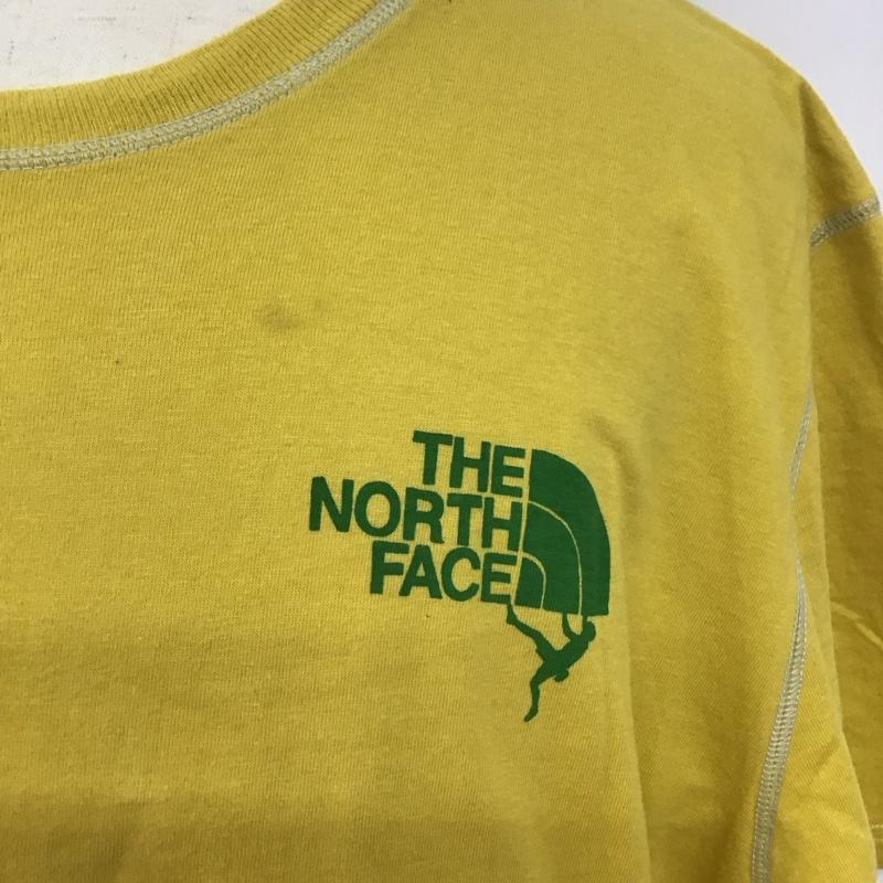 ザノースフェイス THE NORTH FACE Tシャツ 半袖 半袖カットソー プリントTシャツ クルーネックカットソー XXL ロゴ、文字 黄 / イエロー /  メンズ USED 古着 中古 10125617