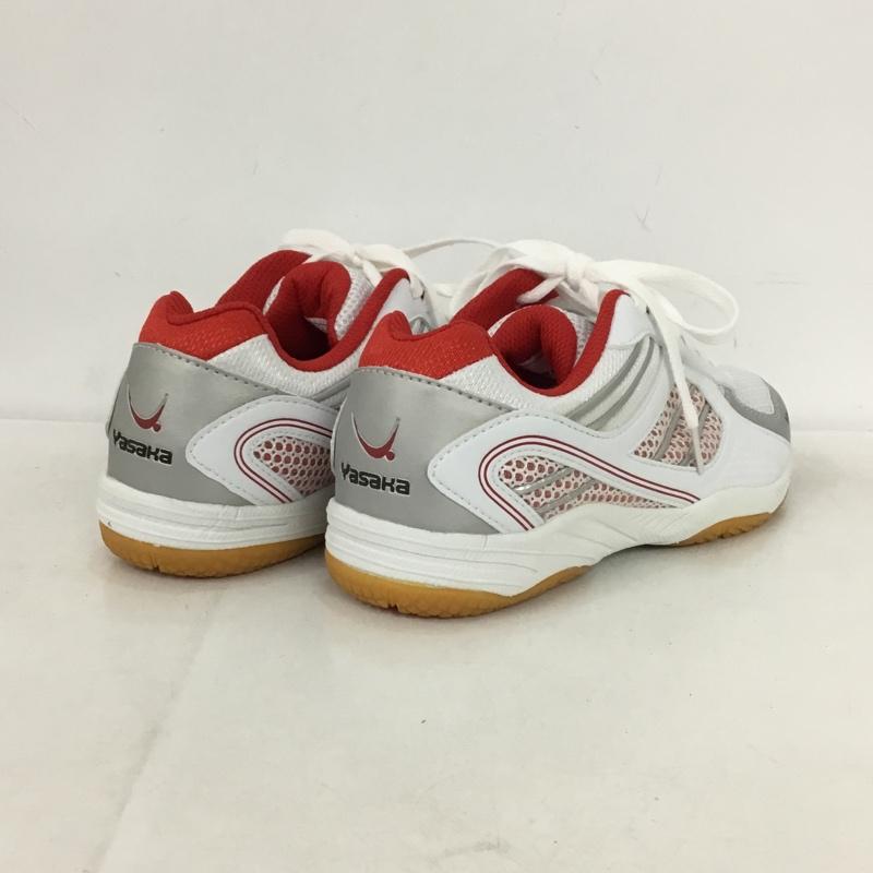ヤサカ YASAKA スニーカー スニーカー E-200 ジェット インパクト 卓球シューズ 22cm 箱有 22.0cm ロゴ、文字 白 / ホワイト / X 赤 / レッド /  レディース USED 古着 中古 10147909