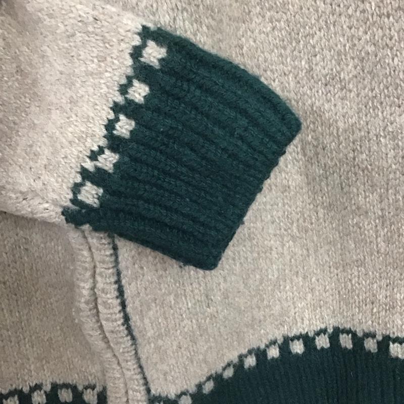 ザラ ZARA カーディガン 長袖 ジップアップ長袖ニットジャケット アウター プリント ベージュ / ベージュ /  ガールズ USED 古着 中古 10144307