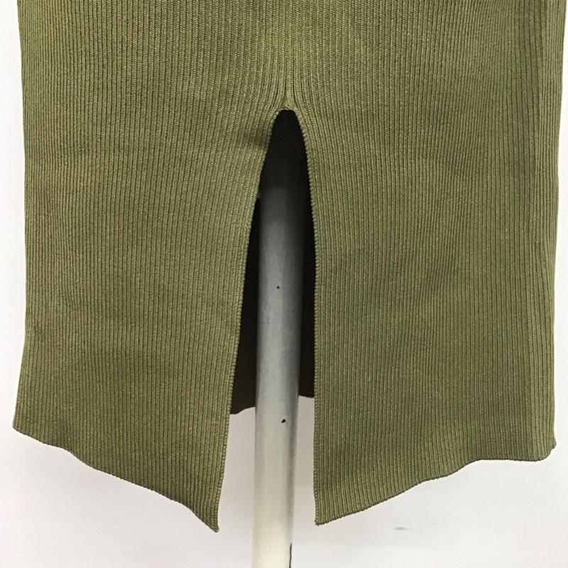 ザラ ZARA スカート ロングスカート リブニットスカート ロングスカート バックスリットスカート S 無地 カーキ / カーキ /  レディース USED 古着 中古 10110459
