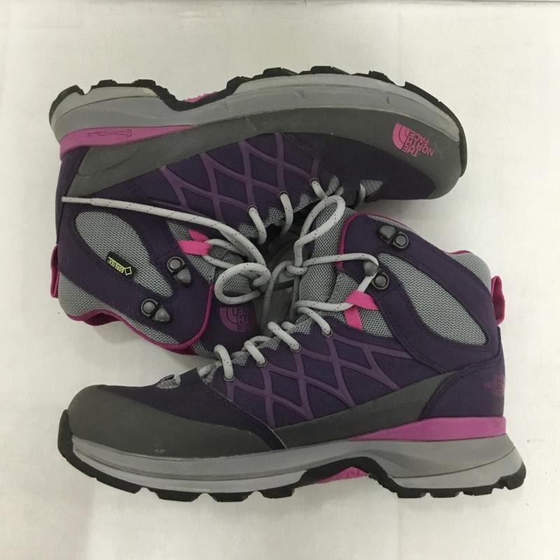 ザノースフェイス THE NORTH FACE アウトドアシューズ アウトドアシューズ 557866 トレッキングシューズ 24cm 24.0cm ロゴ、文字 紫 / パープル / X 灰 / グレー /  レディース USED 古着 中古 10138543